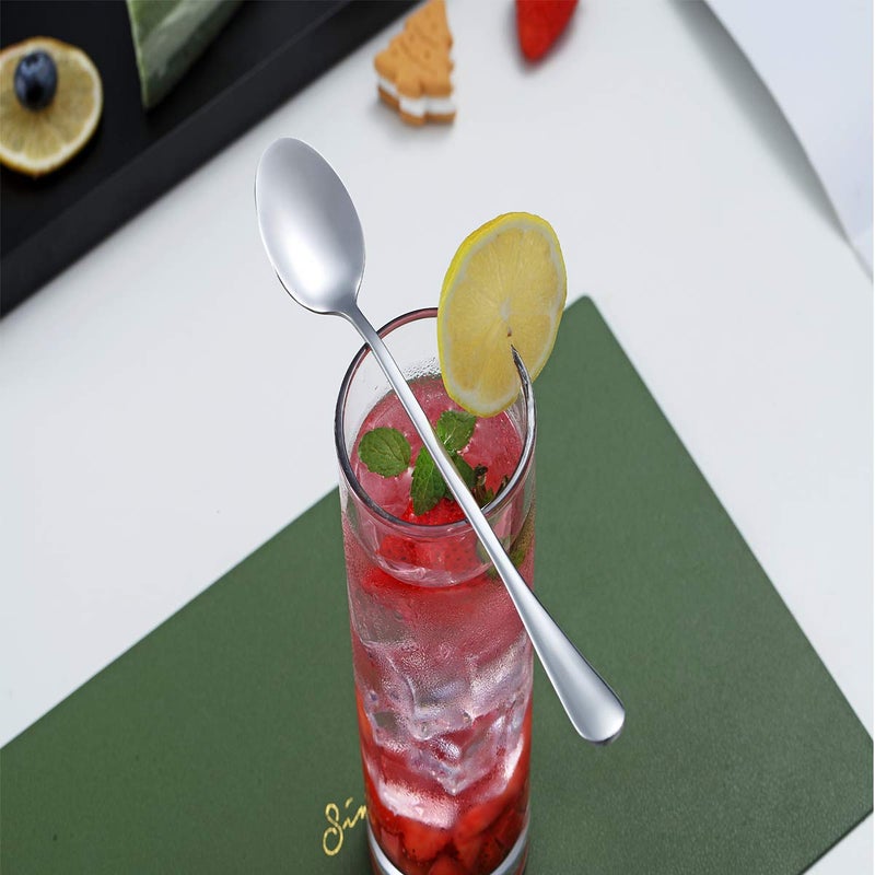Kyraton Iced Tea Spoons, Kyraton Stainless Steel 7.5" Long Handle Mixing Spoon, Coffee Spoons, Stirring Bar Spoon, Cocktail Spoon, Latte Spoon Pack of 12 - Image 4